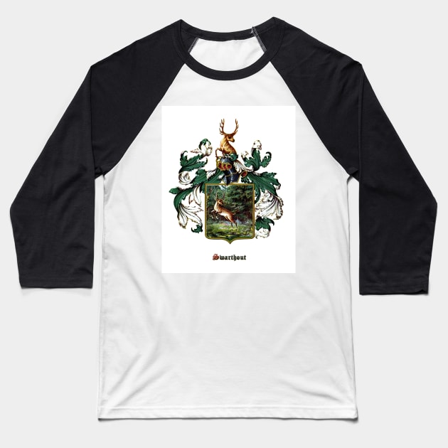 Swarthout Family Coat of Arms and Crest Baseball T-Shirt by Swartwout